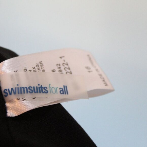 Swimsuits For All One Piece Halter Swimsuit Twisted Ruched Black Size 16 H13539 - Picture 7 of 8